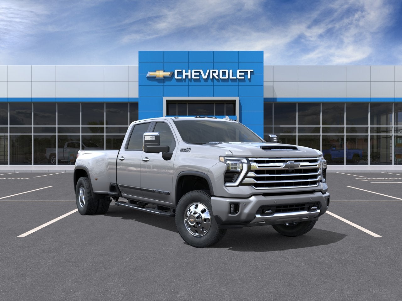 2026 Chevrolet Silverado 3500 HD High Country DRW in Sterling Gray Metallic — front three-quarter view