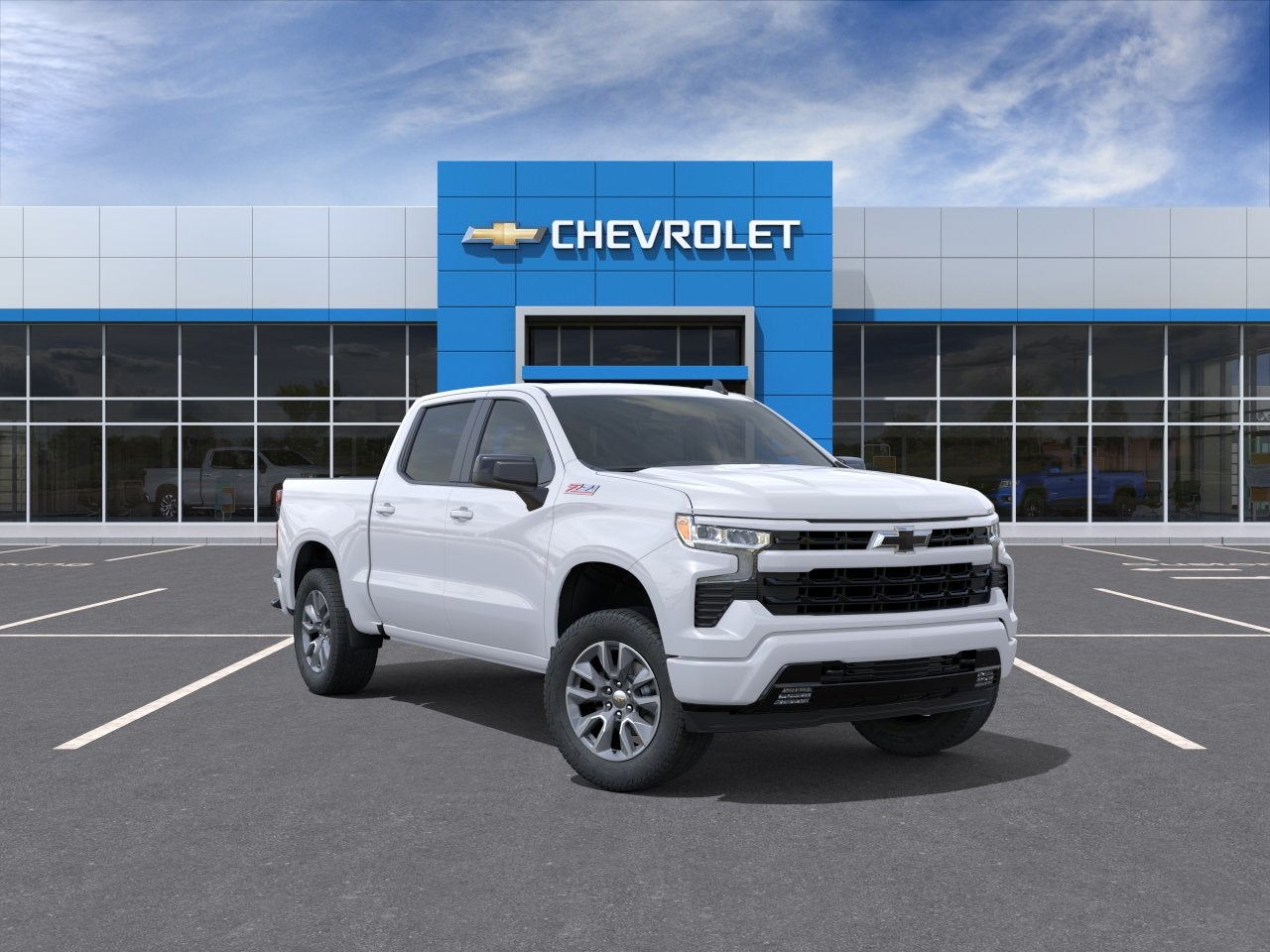 2026 Chevrolet Silverado 1500 RST in Summit White — front three-quarter view