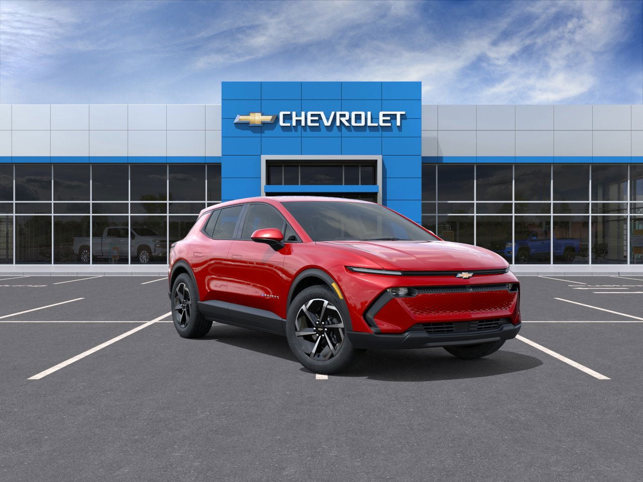 2026 Chevrolet Equinox EV LT in Radiant Red Tintcoat — front three-quarter view