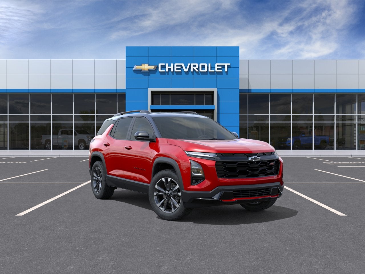 2026 Chevrolet Equinox RS in Radiant Red Tintcoat — front three-quarter view