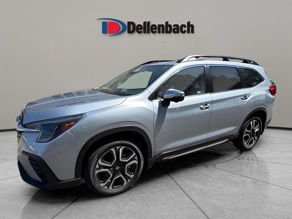2023 Subaru Ascent Touring in Ice Silver Metall — front three-quarter view