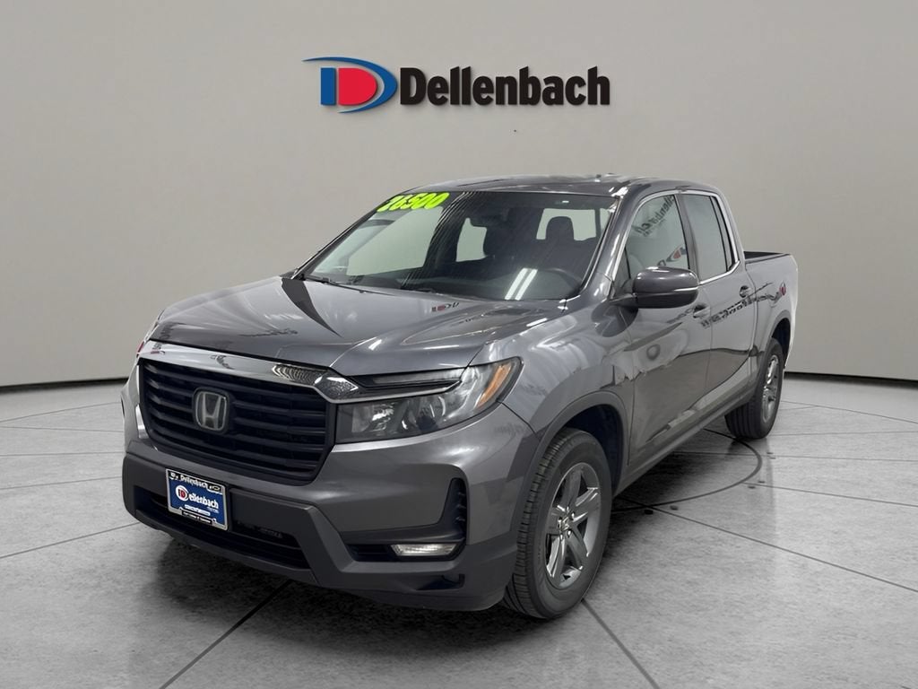 2023 Honda Ridgeline RTL in Gray — front three-quarter view
